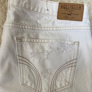 Hollister Women's Distressed White Jeans